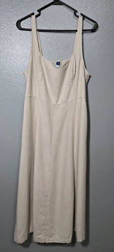 Oatmeal linen blend midi - oatmeal,