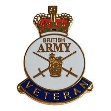 Armed Forces British Army Veteran Military White Hard Enamel Pin Badge UK Seller