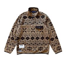 Polo Ralph Lauren Fair Isle Southwestern Aztec Fleece Pullover Beige Brown - M