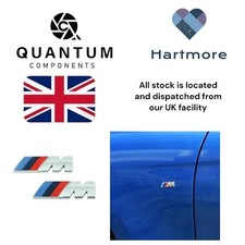 2x BMW M Sport Emblem Silver