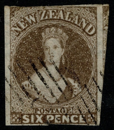 1862 new zealand brown - 6d, sg