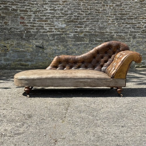 Antique leather chesterfield - antique,