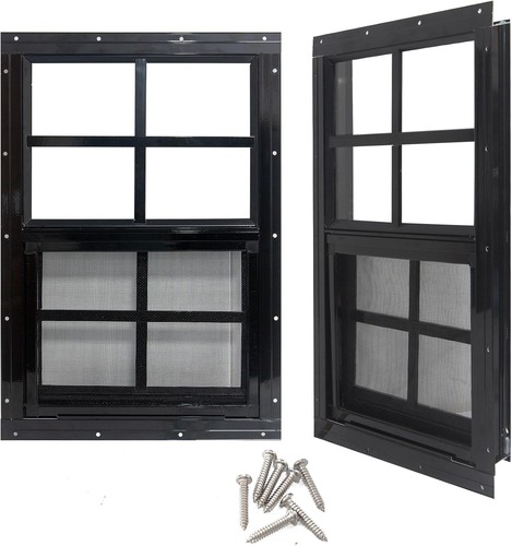 Black shed windows - black,