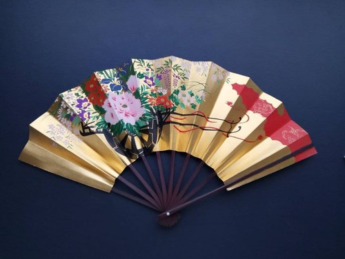 Traditional fan gold floral - traditional,