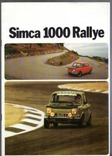 Simca 1000 Rallye 1 & Rallye 2 1973-74 French Market Sales Brochure