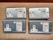 4 x MK Sentry Metal Clad Single Gang RCD Sockets