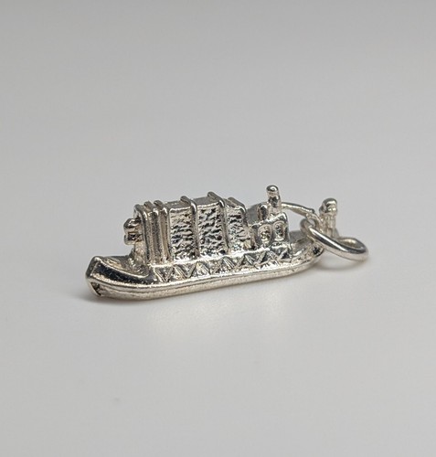 Vintage 925 silver canal boat - vintage,
