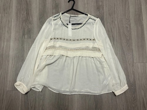 New zara white blouse cream - white,
