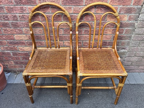 Two vintage bow back - , bamboo