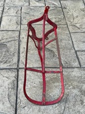 Vintage Metal Equestrian Wall Mounted Horse Saddle Rack & Reins Holder Storage