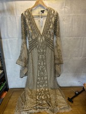 Karen Millen Embellished Kimono Sleeve Beaded Woven Maxi Dress. 