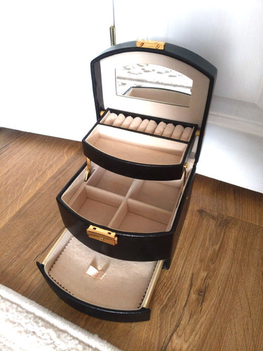 Jewellery box black - , faux