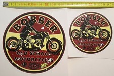 2 Custom Bobber Motorcycle Stickers Old School Retro Stickers Vintage Harley