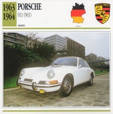 1963-1964 PORSCHE 911 (901) Sports Classic Car Photo/Info Maxi Card