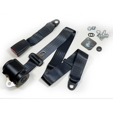 Austin Morris Classic Mini Rear Inertia Seatbelt - UK manufactured - BLACK