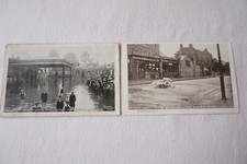 1907 Great Storm at Watford Station Hertfordshire Postcard x2