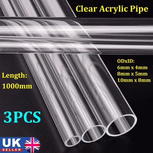 3pcs 1000mm clear acrylic tube - clear,