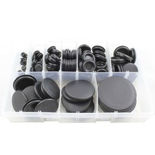Cable Blanking Rubber *Closed* Grommets Assorted Box - 130 Pieces 6mm - 50mm