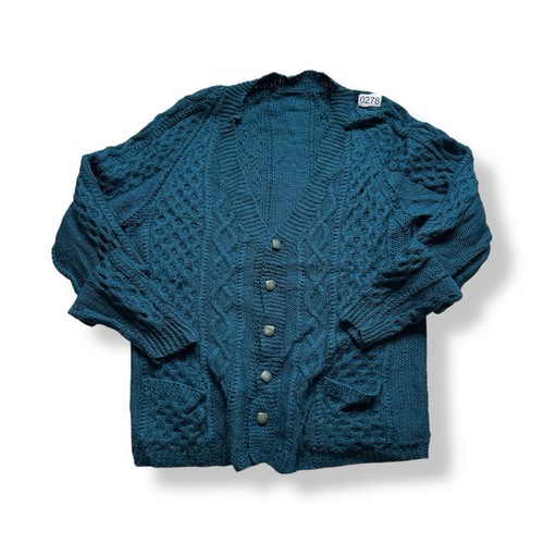 Vintage teal cable knit - teal,