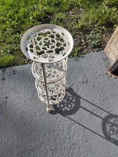 Vintage White Wrought Iron 3 Tier Plant Stand. Indoor or Outdoor. Wirral Collect