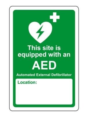 Aed safety sign this site - sign,