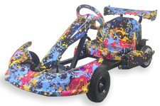 36V Kids Drifting Electric Go Kart Racing Graffti Black Bluetooth - 3 Speed