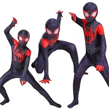 Miles Morales Spiderman Costume Kid Boy World Book Day Payty Cosplay Fancy Dress