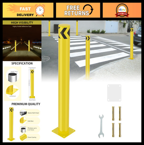 Steel safety bollard post - steel,