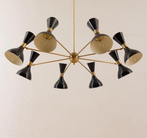 Light brass chandelier mid - brass,