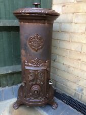 Antique Godin French Brown Enamel Wood Burning Stove