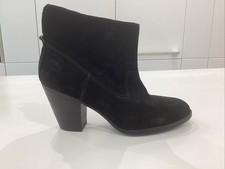 Nine West Black Suede Cowboy Ankle Boots Size 6.5 UK 39.5 EU 8.5US Hardly Worn