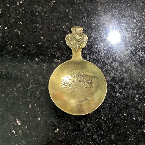 Vintage brass tea - brass, spoon