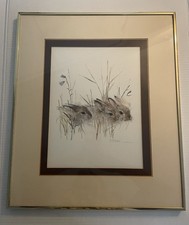 Framed Vintage Mads Stage Pencil & Watercolor “Harekelinger"
