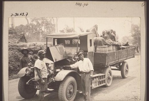 Lorry with barrels cement - lorry, of