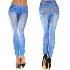 Women Vintage Wash Color Print Leggings Low Rise Stretchy Pencil Pant