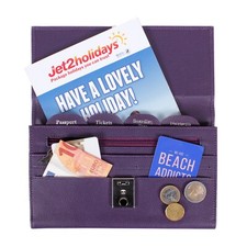 Passport Leather TRAVEL Document WALLET ORGANISER with lock AR