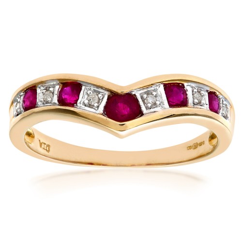 9ct yellow gold - yellow, ruby