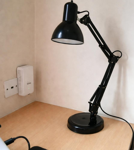 Black adjustable metal desk - adjustable,
