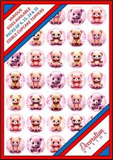 35 x Cute Teddy Bear Pink Mix