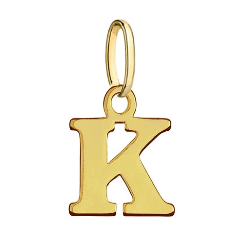 9ct gold initial pendant - gold,