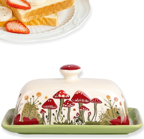 Ceramic butter dish with - dish,