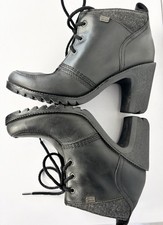 Kickers Black Leather & Grey