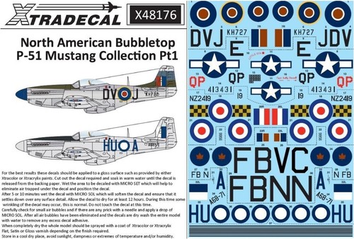 Xtradecal 51d bubbletop - 1/48, p-51d