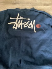 Vintage Stussy Sweatshirt Size medium in Navy great rear and front logo