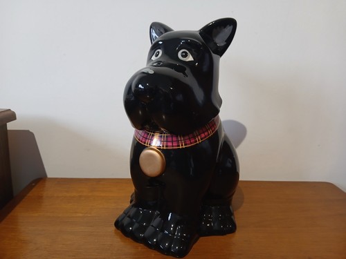 Black scottie dog - dog, tartan