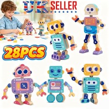 28PCS Wooden Robot Building