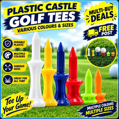 Plastic castle golf - castle, tees