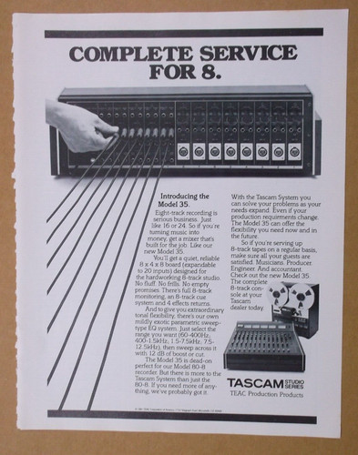 1981 tascam track studio - tascam, 8-track