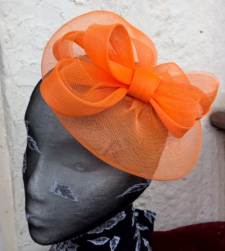 Bright orange fascinator - bright,