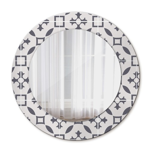 Ornate round mirror with - ornate,